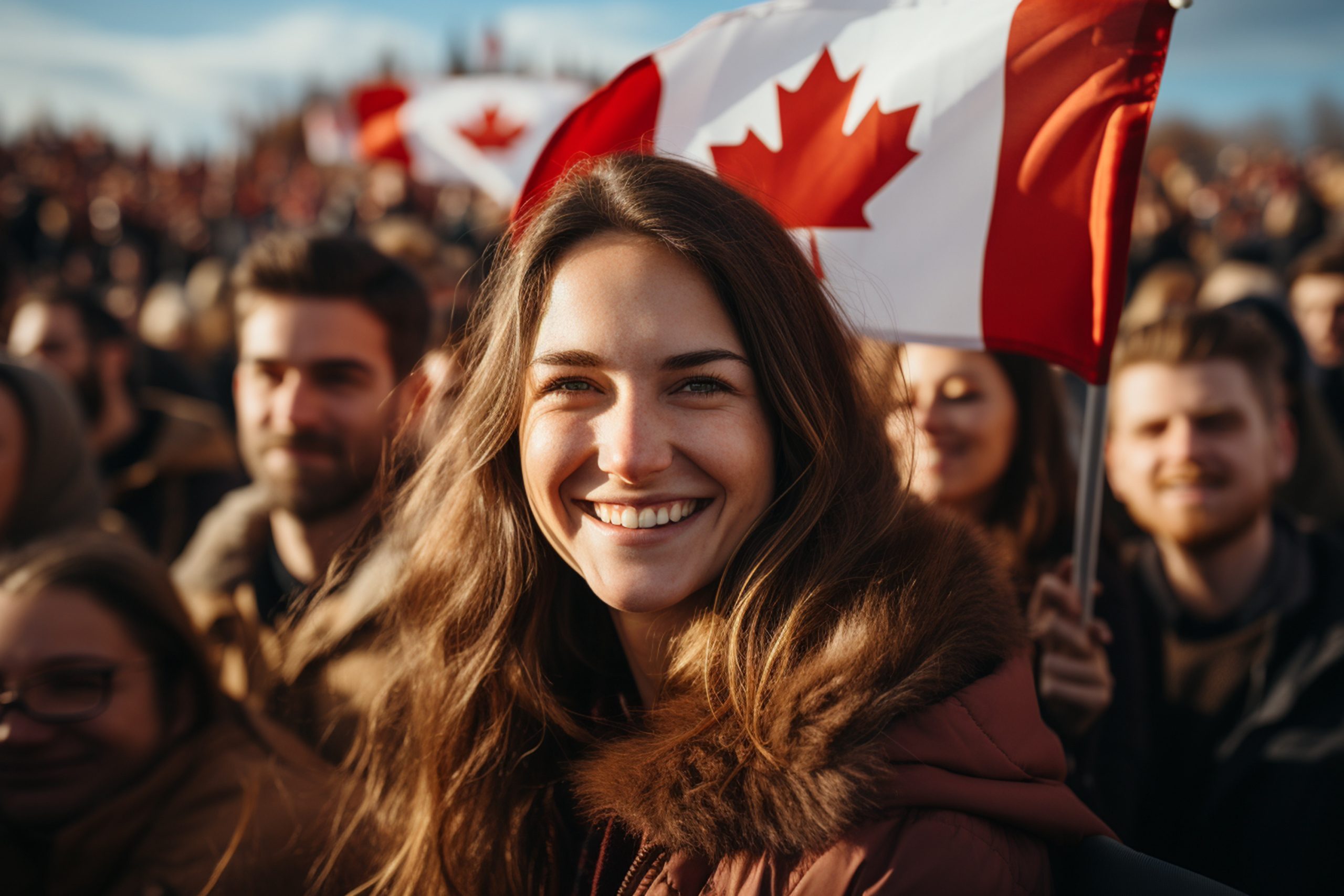 Woman excited about Canadian HR compliance